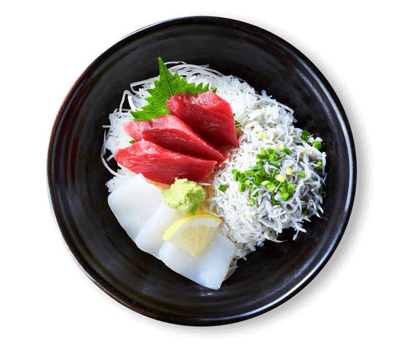 鮪イカしらす丼